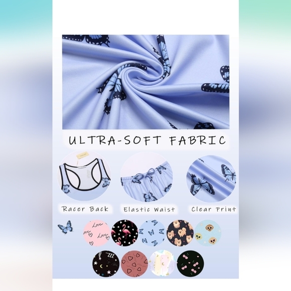 Ekouaer Womens Tank Top Pajama Set Comfy Sleeveless Sleepwear Size Large (EUC) - Picture 7 of 14